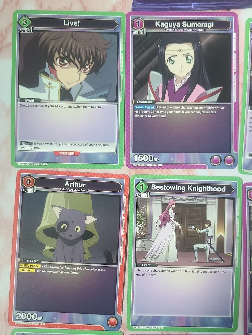 Code Geass Union Arena Lot Of 9 Cards